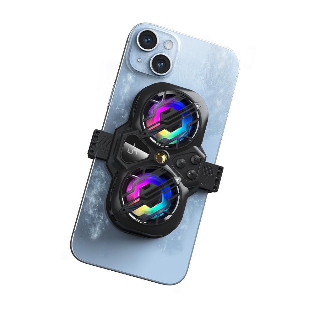 Verilux Phone Cooler LED Dual Turbo Fan Phone Cooler with Real Time Temp Display & Adjustable Temperature Clip-on Phone Cooler for iOS & Android Smartphones from 4.5 to 6.7 in Verilux Phone Cooler LED Dual Turbo Fan Phone Cooler with Real Time Temp Display & Adjustable Temperature Clip-on Phone Cooler for iOS & Android Smartphones from 4.5 to 6.7 in